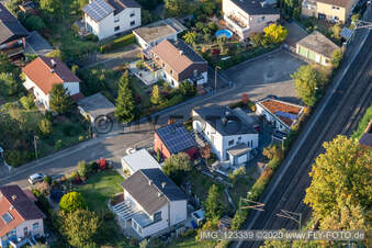 Germersheimer Straße, Kandeler Straße in Jockgrim im Bundesland Rheinland-Pfalz, Deutschland aus der Vogelperspektive