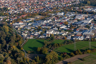 Industrie- und Gewerbegebiet Benzstraße, Industriestraße, Siemensstraße, Kruppstraße Junkersring, Dieselstraße im Ortsteil Eggenstein in Eggenstein-Leopoldshafen im Bundesland Baden-Württemberg, Deutschland