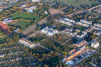 Luftbild von LTC - Linder Technologie Campus mit Weum GmbH, Systec&Services sowie Systec&Solutions in der Wilhelm-Schickard-Straße im Technologiepark Karlsruhe im Ortsteil Rintheim im Bundesland Baden-Württemberg, Deutschland