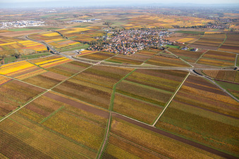Drohnenaufname von Ortsteil Jerusalemsberg in Kirchheim an der Weinstraße im Bundesland Rheinland-Pfalz, Deutschland