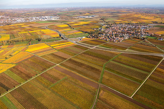 Drohnenbild von Ortsteil Jerusalemsberg in Kirchheim an der Weinstraße im Bundesland Rheinland-Pfalz, Deutschland