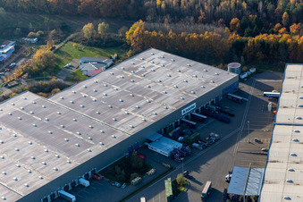 Gewerbegebiet Horst mit Magna Exteriors, Zufall Logistics, STS Group und Thermo Fisher im Ortsteil Minderslachen in Kandel im Bundesland Rheinland-Pfalz, Deutschland aus der Vogelperspektive