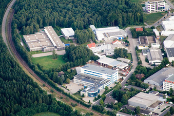 Ittersbach, Industriegebiet, Herrmann Ultraschalltechnik GmbH im Ortsteil Im Stockmädle in Karlsbad im Bundesland Baden-Württemberg, Deutschland