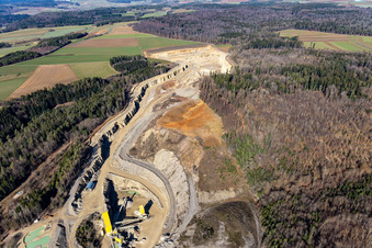 Steinbruch, Georg Mast Schotterwerk, Erddeponie im Ortsteil Sulz am Eck in Wildberg im Bundesland Baden-Württemberg, Deutschland aus der Luft