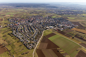Oberjesingen von Nordwesten in Herrenberg im Bundesland Baden-Württemberg, Deutschland