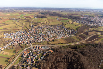 Schrägluftbild von Ortsteil Schafhausen in Weil der Stadt im Bundesland Baden-Württemberg, Deutschland