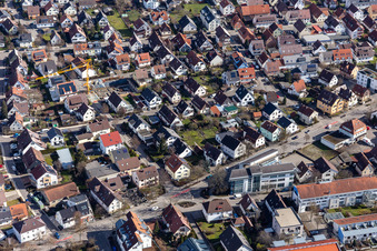Luftbild von Kindergarten Jahnstraße in Renningen im Bundesland Baden-Württemberg, Deutschland
