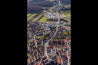 Renningen im Bundesland Baden-Württemberg, Deutschland von einer Drohne aus