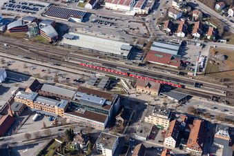 Bahnhof in Herrenberg im Bundesland Baden-Württemberg, Deutschland