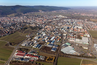 Schrägluftbild von Neustadt an der Weinstraße im Bundesland Rheinland-Pfalz, Deutschland
