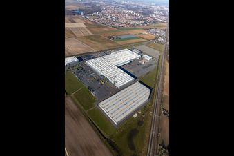 Luftbild von Joseph Vögele im Ortsteil Rheingönheim in Ludwigshafen am Rhein im Bundesland Rheinland-Pfalz, Deutschland