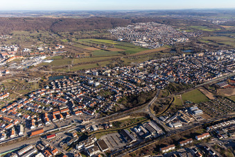 Luftaufnahme von Ortsteil Sankt Ilgen in Leimen im Bundesland Baden-Württemberg, Deutschland