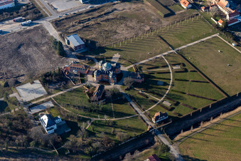 Schrägluftbild von Eremitage in Waghäusel im Bundesland Baden-Württemberg, Deutschland