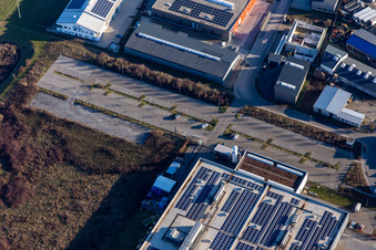 Drohnenbild von Industriegebiet Nord in Rülzheim im Bundesland Rheinland-Pfalz, Deutschland