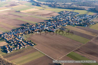 Ortsteil Hayna in Herxheim bei Landau im Bundesland Rheinland-Pfalz, Deutschland von der Drohne aus gesehen