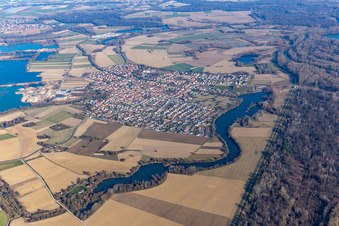 Leimersheim im Bundesland Rheinland-Pfalz, Deutschland von einer Drohne aus