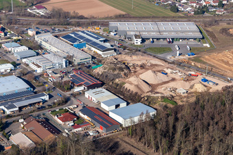 Luftbild von Industriegebiet Große Ahlmühle: Eichenlaub Logistic, CarDoc, SERO in Rohrbach im Bundesland Rheinland-Pfalz, Deutschland