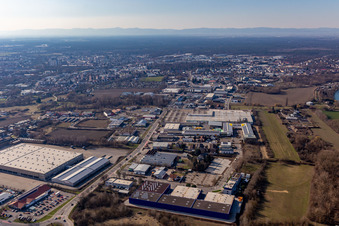 Industriegebiet Auestraße im Ortsteil Ludwigshof in Speyer im Bundesland Rheinland-Pfalz, Deutschland