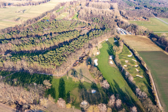 Luftbild von Gelände des Golfplatz Golf-Club Pfalz in Neustadt an der Weinstraße im Ortsteil Geinsheim im Bundesland Rheinland-Pfalz, Deutschland