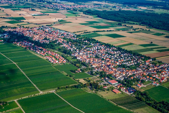 Ortschaft von Westen im Ortsteil Niederhochstadt in Hochstadt im Bundesland Rheinland-Pfalz, Deutschland