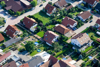 Albert-Einstein-Straße in Haßloch im Bundesland Rheinland-Pfalz, Deutschland aus der Luft