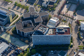Gewerbegebiet und Firmenansiedlung Haid mit Haufe.Group in Freiburg im Breisgau im Ortsteil Saint Georgen-Nord im Bundesland Baden-Württemberg, Deutschland