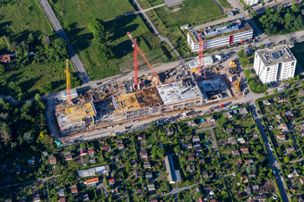 Baustelle zum Neubau eines Bürogebäudes der Vector Informatik GmbH in der Emmy-Noether-Straße im Technologiepark Karlsruhe im Ortsteil Rintheim im Bundesland Baden-Württemberg, Deutschland