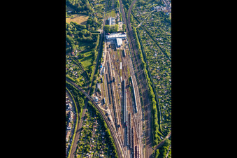 Rangierbahnhof im Ortsteil Beiertheim-Bulach in Karlsruhe im Bundesland Baden-Württemberg, Deutschland