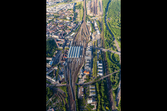 Hauptbahnhof Karlsruhe im Ortsteil Südweststadt im Bundesland Baden-Württemberg, Deutschland