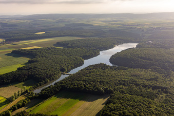 Ellertshäuser See im Ortsteil Altenmünster in Stadtlauringen im Bundesland Bayern, Deutschland aus der Vogelperspektive