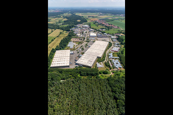 Luftbild von Thermo Fisher GmbH, ZUFALL logistics group - Niederlassung Kandel im Ortsteil Minderslachen im Bundesland Rheinland-Pfalz, Deutschland