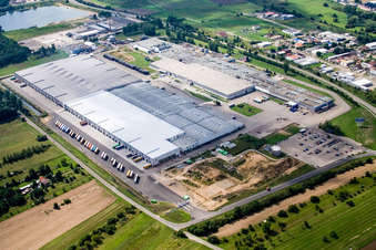 Luftaufnahme von Goodyear von Nordosten in Philippsburg im Bundesland Baden-Württemberg, Deutschland