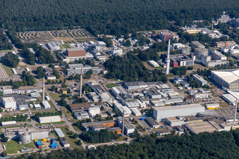KIT Nord, Grabener Straße im Ortsteil Leopoldshafen in Eggenstein-Leopoldshafen im Bundesland Baden-Württemberg, Deutschland