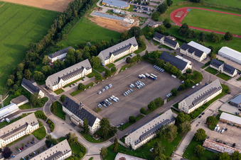 Gebäudekomplex der ehemaligen Zoll- Kaserne jetzt Bundespolizeiabteilung in Bad Bergzabern im Bundesland Rheinland-Pfalz, Deutschland