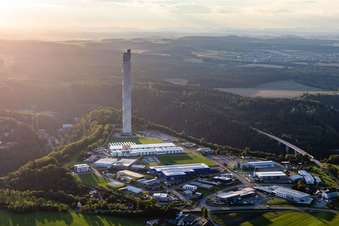 Turm thyssenkrupp Testturm für Expressaufzüge am Berner Feld in Rottweil im Bundesland Baden-Württemberg, Deutschland