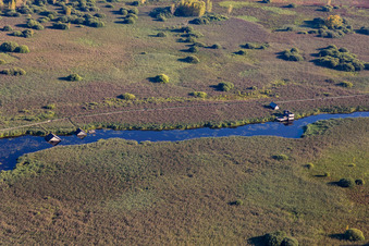 Federsee, Kanzach,  Aussichtsspunkt Federseesteg in Bad Buchau im Bundesland Baden-Württemberg, Deutschland