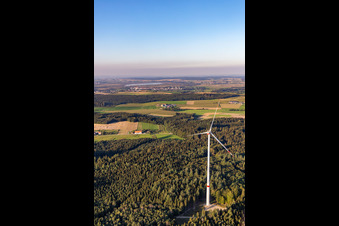Luftbild von Windpark Bad Saulgau im Ortsteil Braunenweiler im Bundesland Baden-Württemberg, Deutschland