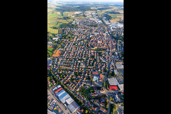 Stadtansicht des Innenstadtbereiches in Bad Saulgau im Bundesland Baden-Württemberg, Deutschland