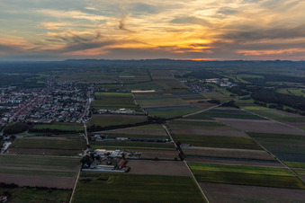 Bei Sonnenuntergang in Kandel im Bundesland Rheinland-Pfalz, Deutschland