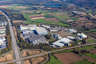 Industriegebiet Herdweg im Ortsteil Durlach in Karlsruhe im Bundesland Baden-Württemberg, Deutschland