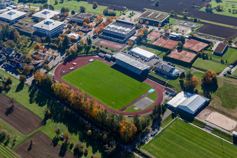 Stadion im SONOTRONIC Sportpark SV 1899 Langensteinbach in Karlsbad im Bundesland Baden-Württemberg, Deutschland