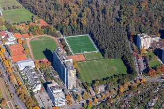 Luftbild von Am Schloss Rüppurr im Ortsteil Weiherfeld-Dammerstock in Karlsruhe im Bundesland Baden-Württemberg, Deutschland