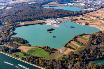 Baggersee WOLFF & MÜLLER Quarzsande GmbH Werk Hagenbach im Bundesland Rheinland-Pfalz, Deutschland