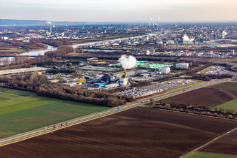 BASF Kläranlage   Lanfer Logistik GmbH / HELA GmbH Hermann Lanfer im Ortsteil Mörsch in Frankenthal im Bundesland Rheinland-Pfalz, Deutschland