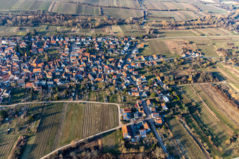 Ortsteil Arzheim in Landau in der Pfalz im Bundesland Rheinland-Pfalz, Deutschland vom Flugzeug aus
