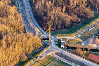 Baustelle Rheinstr in Leimersheim im Bundesland Rheinland-Pfalz, Deutschland