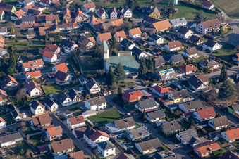 Ortsteil Rechtenbach in Schweigen-Rechtenbach im Bundesland Rheinland-Pfalz, Deutschland von oben