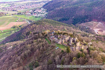 Drohnenaufname von Madenburg in Eschbach im Bundesland Rheinland-Pfalz, Deutschland