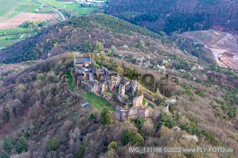 Drohnenbild von Madenburg in Eschbach im Bundesland Rheinland-Pfalz, Deutschland