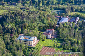 Schloss Villa Ludwigshöhe in Edenkoben im Bundesland Rheinland-Pfalz, Deutschland vom Flugzeug aus